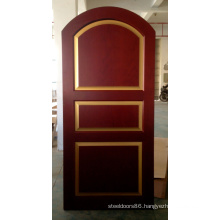 Arch Top Qatar, Middle East Solid Red Oak Wood Entry Room Door